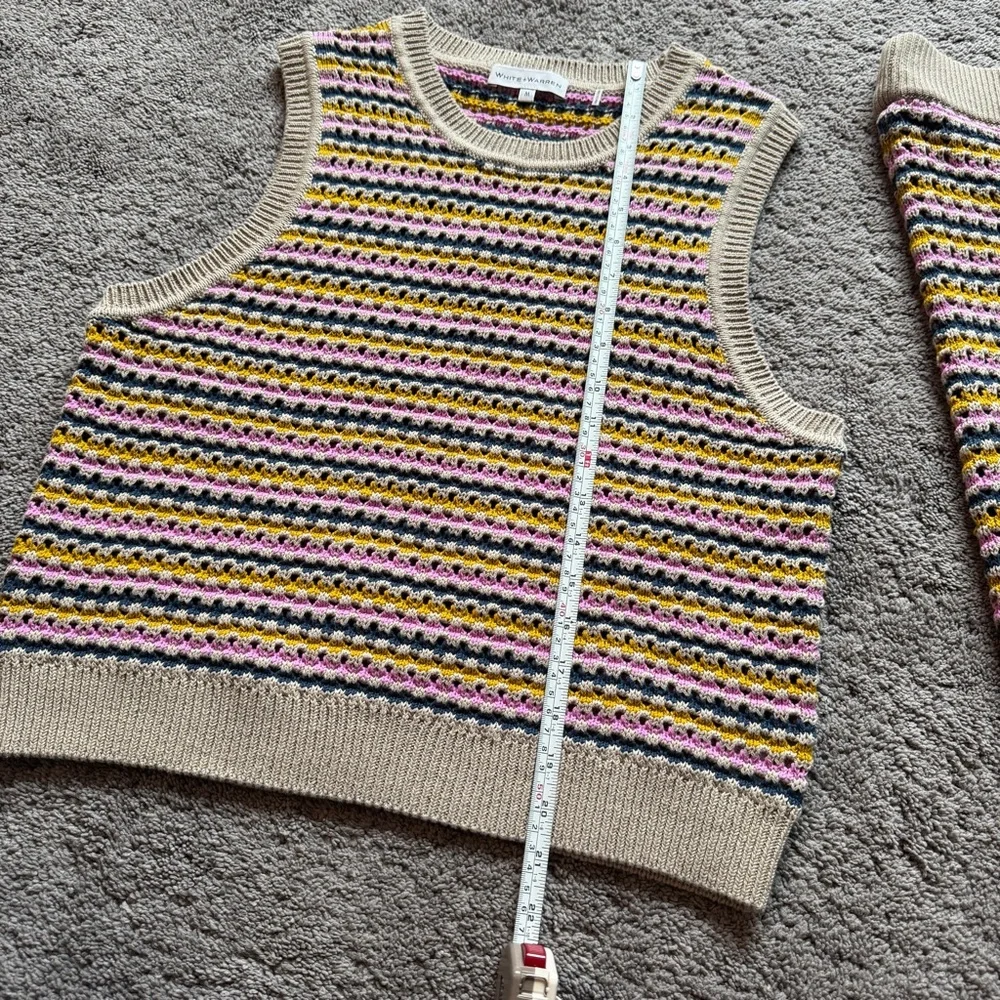 White + Warren Multicolor Striped Cotton Linen Set - Picture 7 of 9